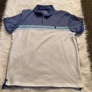 I‎ Zod Advantage Shirt Mens XL Stretch Blue-White Pullover